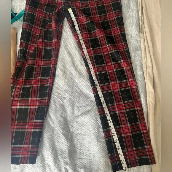 TOMMY HILFIGER PLAID PANTS ASHBY ANKLE CROPPED  RED  AND BLACK - Picture 12 of 12